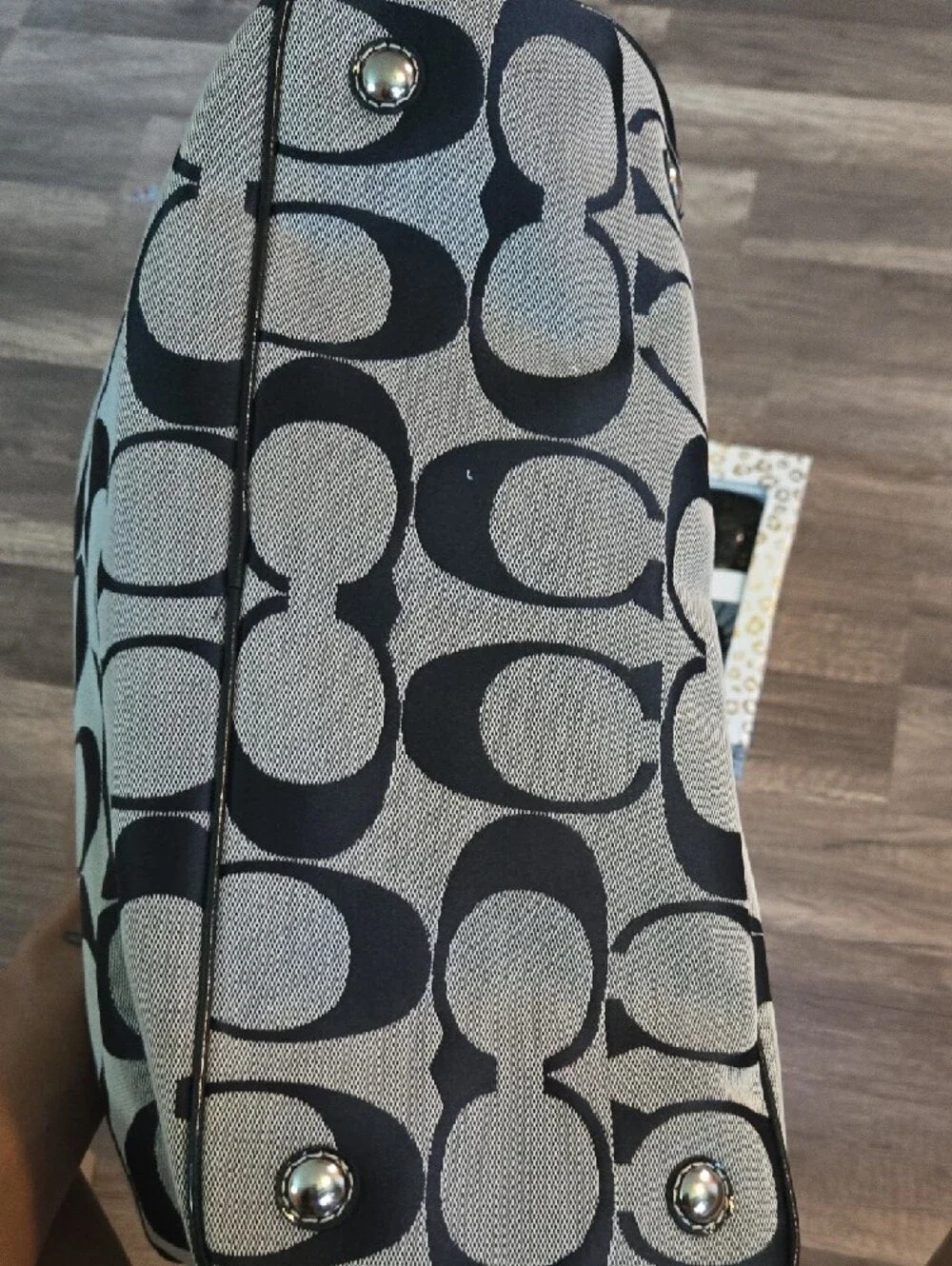 2012 Coach Signature Striped Satchel